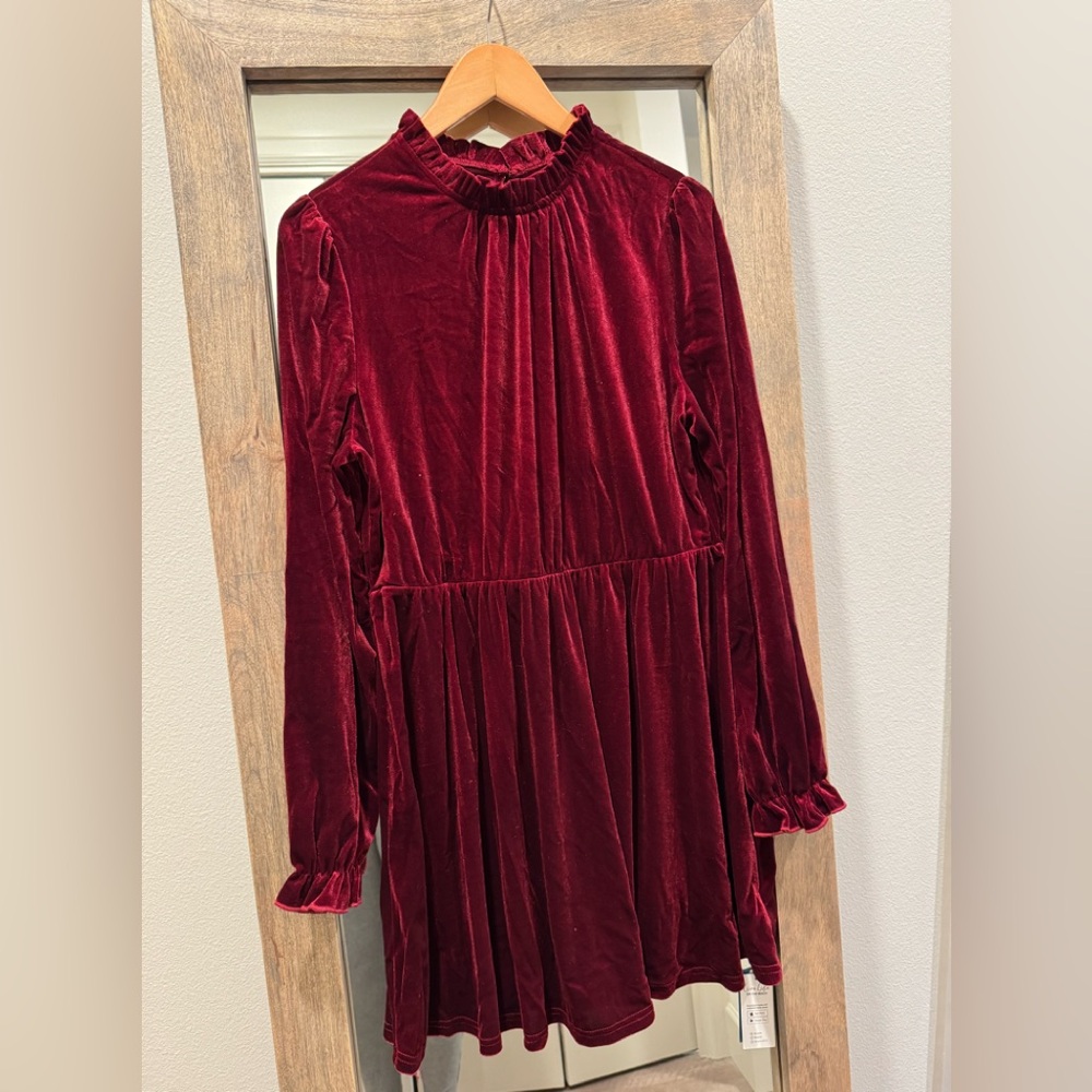 Cupshe Velvet Mini Dress in Rich Burgundy